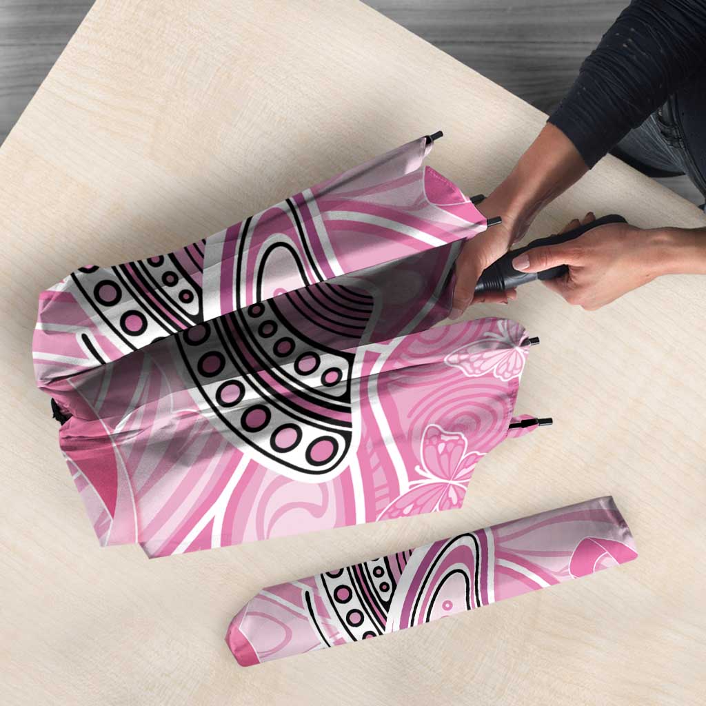 Australia Breast Cancer Awareness Umbrella Butterfly Pink Ribbon Aboriginal Art