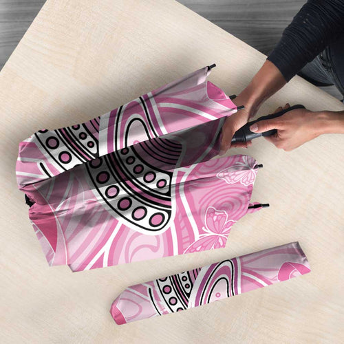 Australia Breast Cancer Awareness Umbrella Butterfly Pink Ribbon Aboriginal Art