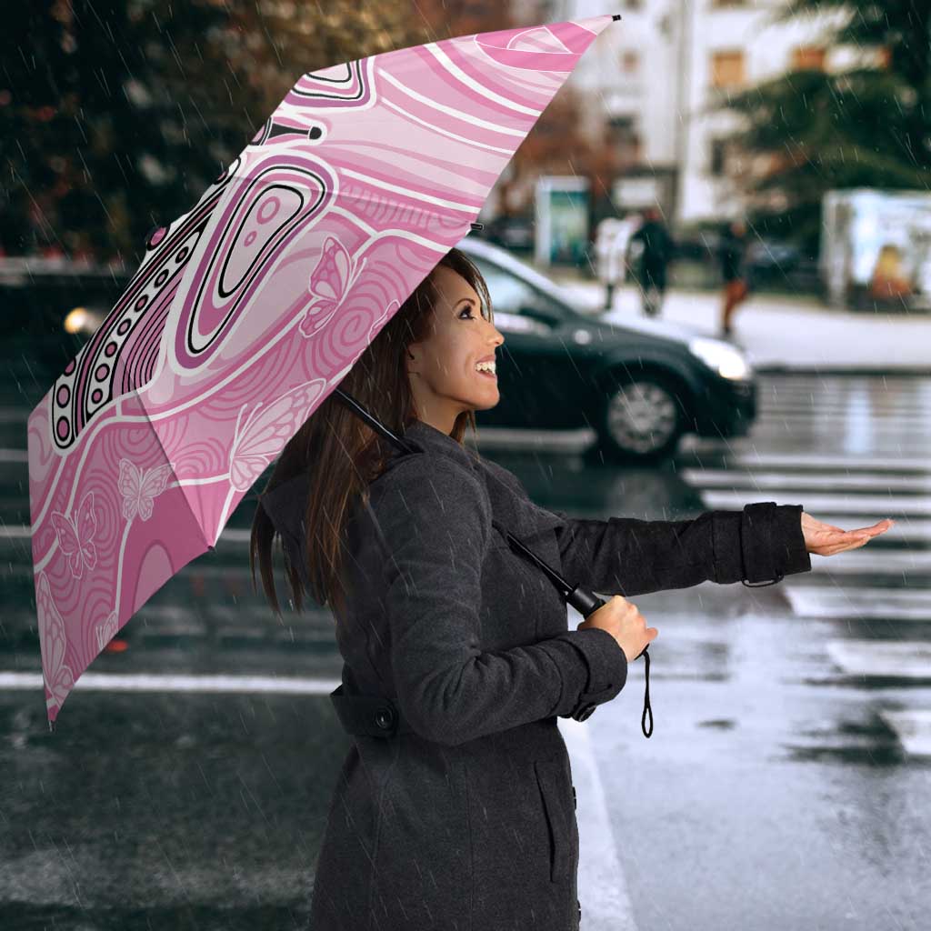Australia Breast Cancer Awareness Umbrella Butterfly Pink Ribbon Aboriginal Art