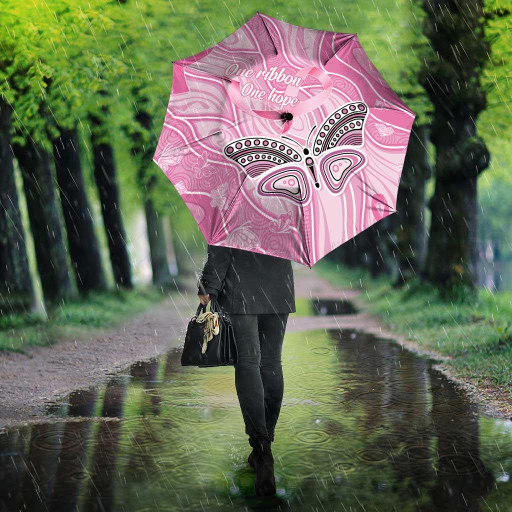 Australia Breast Cancer Awareness Umbrella Butterfly Pink Ribbon Aboriginal Art