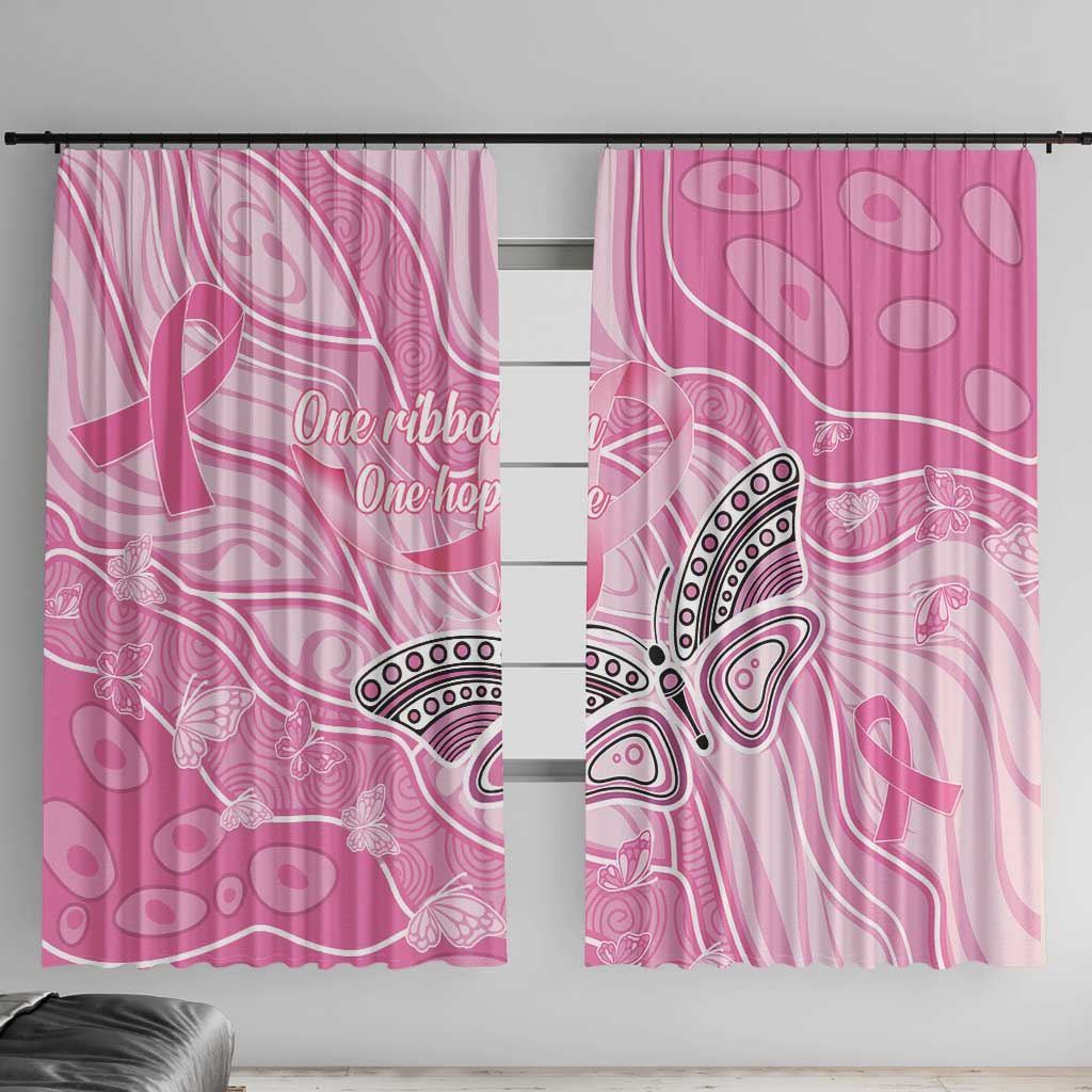 Australia Breast Cancer Awareness Window Curtain Butterfly Pink Ribbon Aboriginal Art