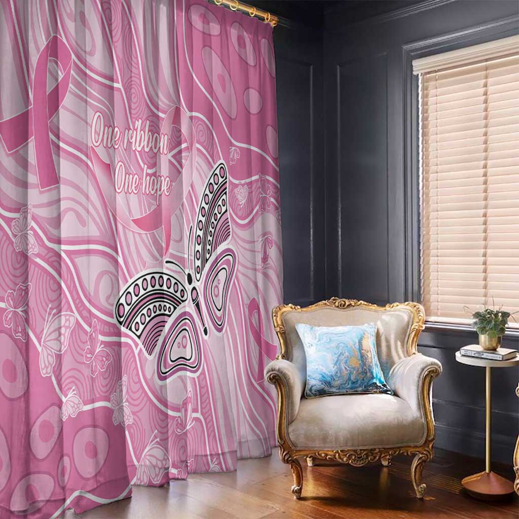 Australia Breast Cancer Awareness Window Curtain Butterfly Pink Ribbon Aboriginal Art