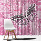 Australia Breast Cancer Awareness Window Curtain Butterfly Pink Ribbon Aboriginal Art