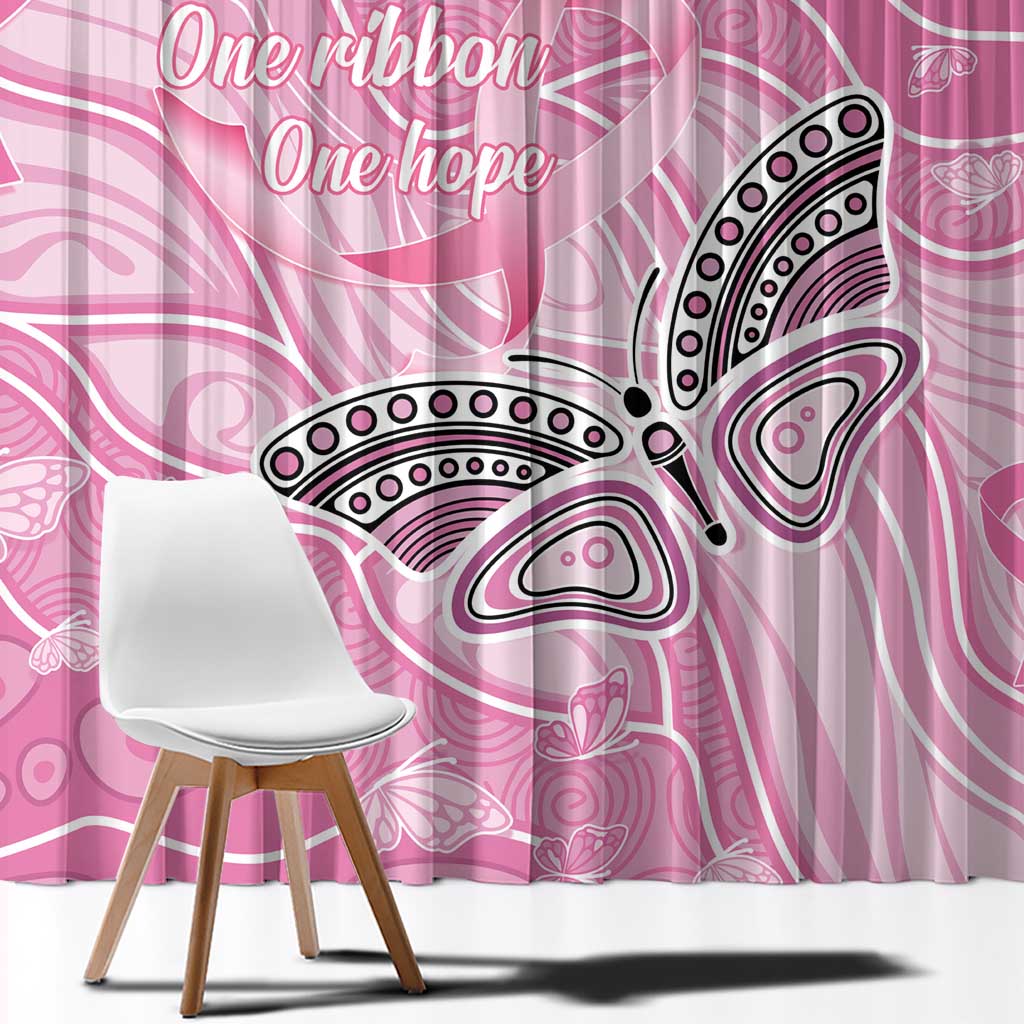 Australia Breast Cancer Awareness Window Curtain Butterfly Pink Ribbon Aboriginal Art