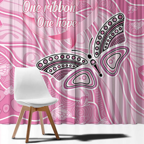Australia Breast Cancer Awareness Window Curtain Butterfly Pink Ribbon Aboriginal Art
