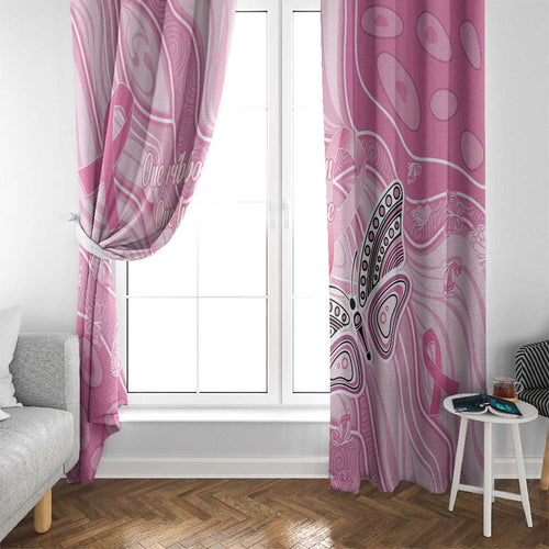 Australia Breast Cancer Awareness Window Curtain Butterfly Pink Ribbon Aboriginal Art