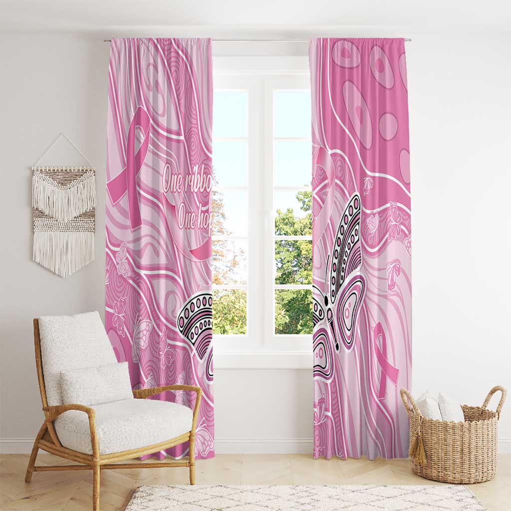 Australia Breast Cancer Awareness Window Curtain Butterfly Pink Ribbon Aboriginal Art