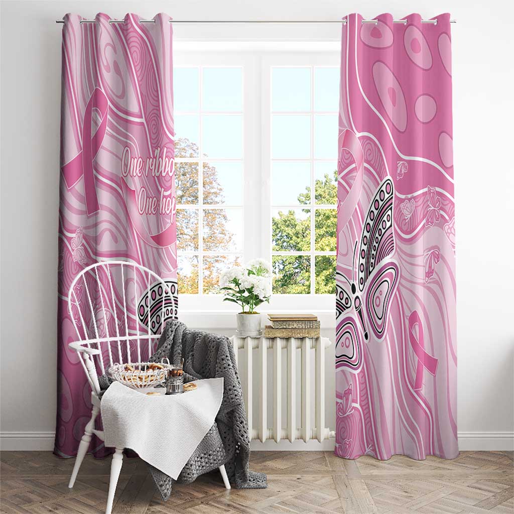 Australia Breast Cancer Awareness Window Curtain Butterfly Pink Ribbon Aboriginal Art