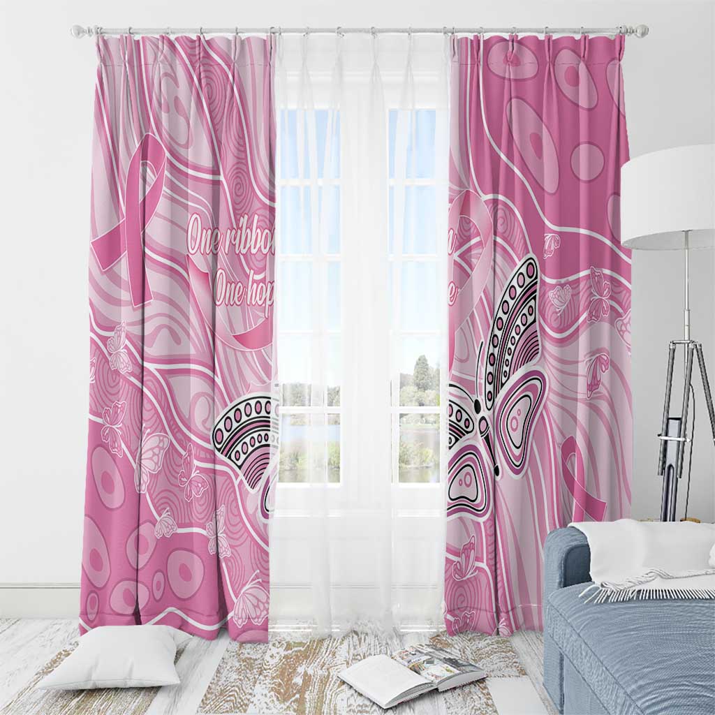 Australia Breast Cancer Awareness Window Curtain Butterfly Pink Ribbon Aboriginal Art