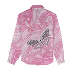 Australia Breast Cancer Awareness Personalised Women Casual Shirt Butterfly Pink Ribbon Aboriginal Art