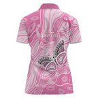 Australia Breast Cancer Awareness Personalised Women Polo Shirt Butterfly Pink Ribbon Aboriginal Art