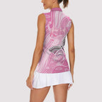 Australia Breast Cancer Awareness Personalised Women Sleeveless Polo Shirt Butterfly Pink Ribbon Aboriginal Art