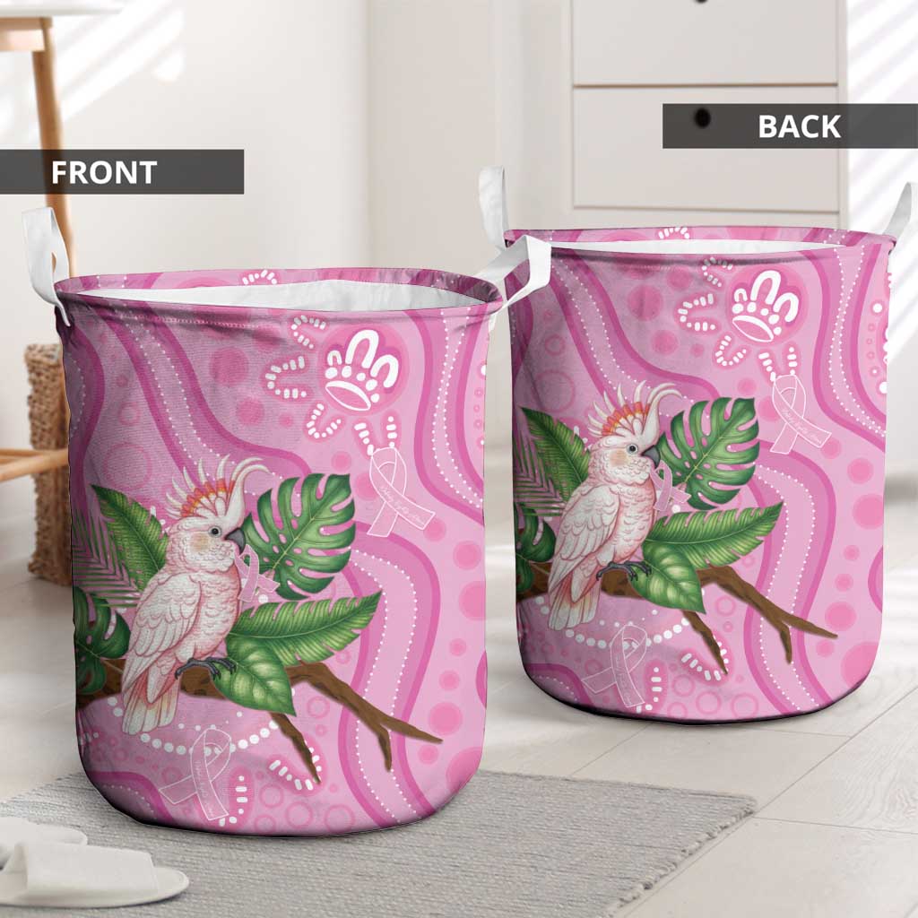 Australia Breast Cancer Awareness Laundry Basket Pink Cockatoo Ribbon Aboriginal Dot Art