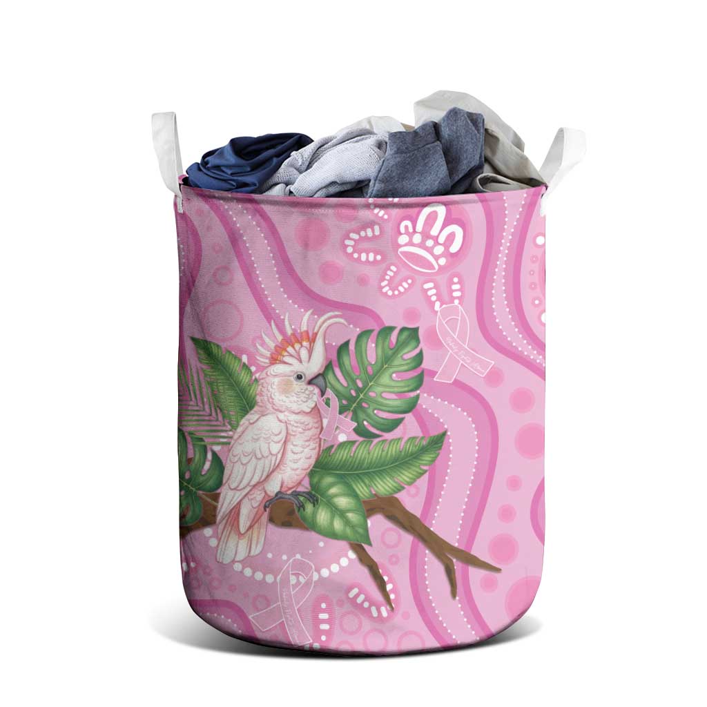 Australia Breast Cancer Awareness Laundry Basket Pink Cockatoo Ribbon Aboriginal Dot Art