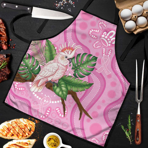 Australia Breast Cancer Awareness Apron Pink Cockatoo Ribbon Aboriginal Dot Art