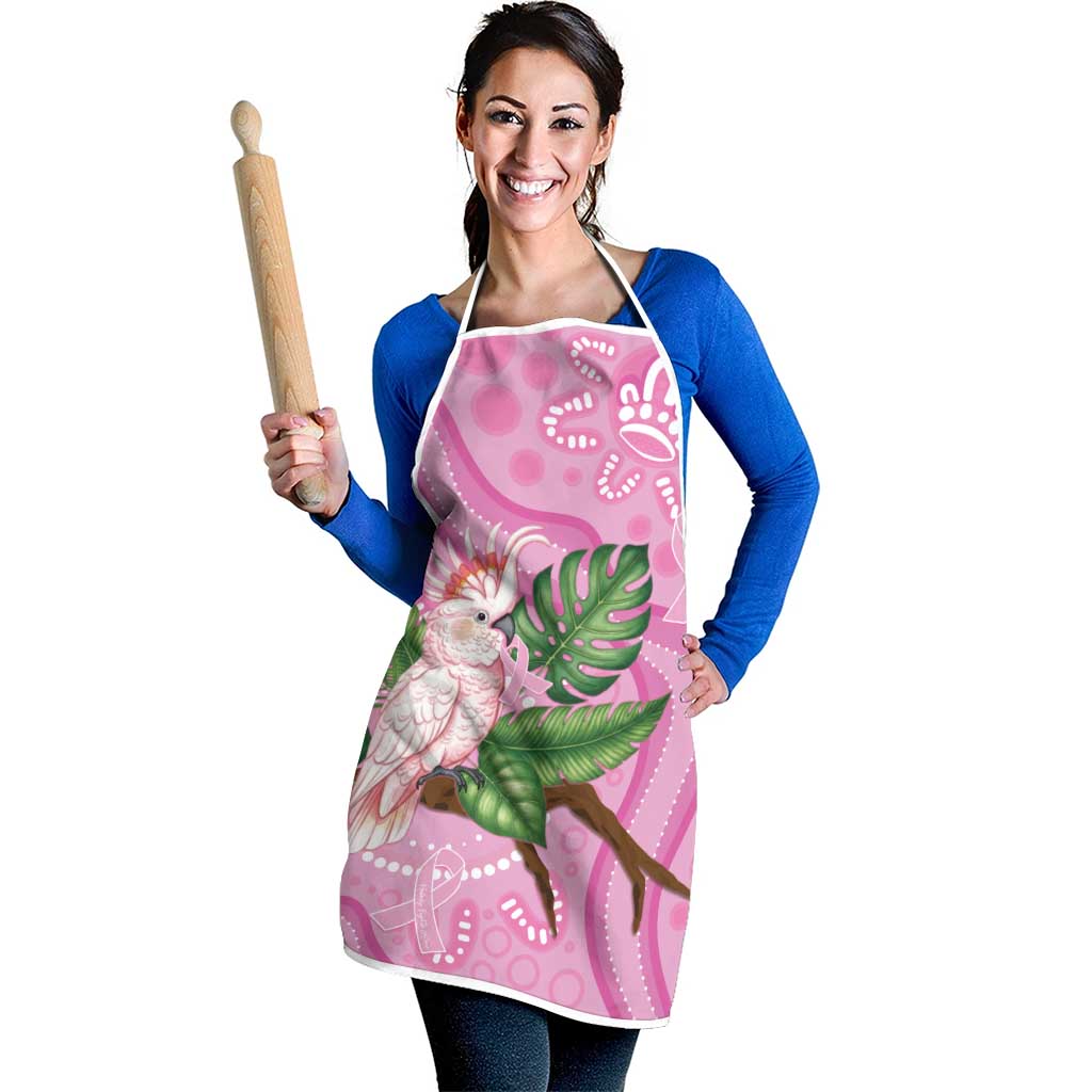 Australia Breast Cancer Awareness Apron Pink Cockatoo Ribbon Aboriginal Dot Art