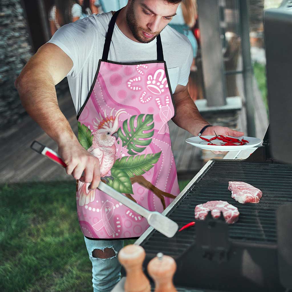 Australia Breast Cancer Awareness Apron Pink Cockatoo Ribbon Aboriginal Dot Art