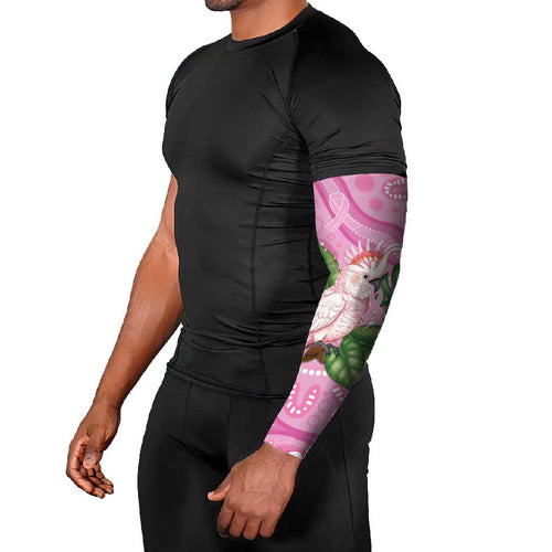 Australia Breast Cancer Awareness Arm Sleeves Pink Cockatoo Ribbon Aboriginal Dot Art