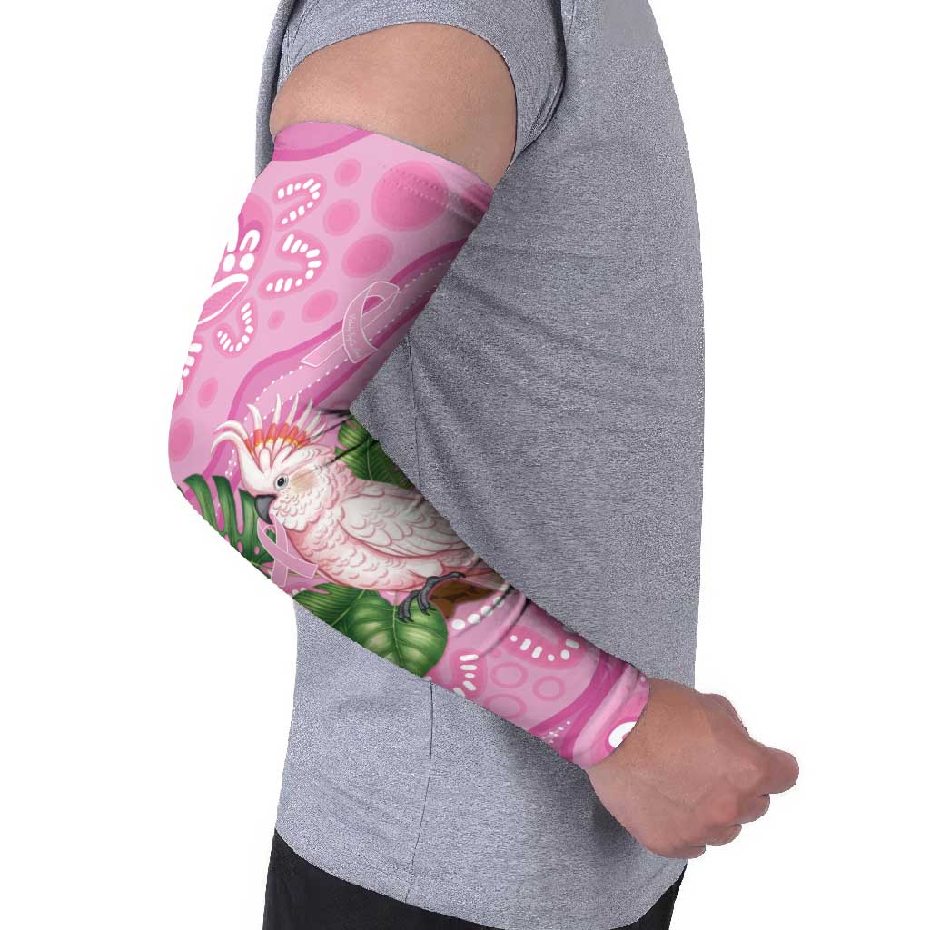 Australia Breast Cancer Awareness Arm Sleeves Pink Cockatoo Ribbon Aboriginal Dot Art