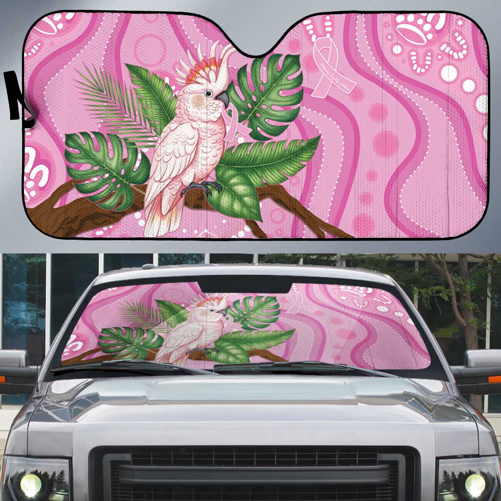 Australia Breast Cancer Awareness Auto Sun Shade Pink Cockatoo Ribbon Aboriginal Dot Art