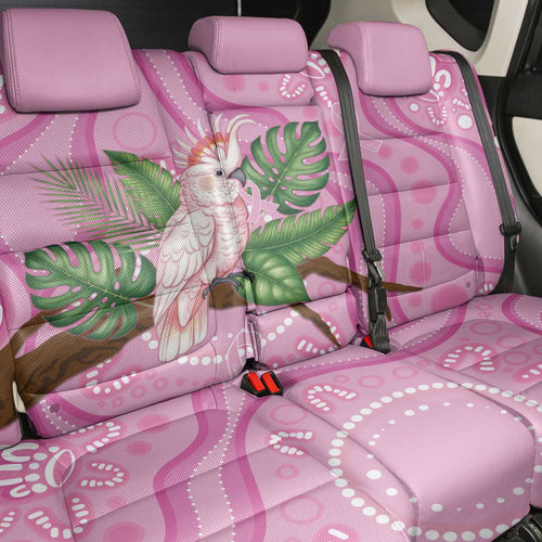 Australia Breast Cancer Awareness Back Car Seat Cover Pink Cockatoo Ribbon Aboriginal Dot Art