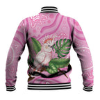 Australia Breast Cancer Awareness Baseball Jacket Pink Cockatoo Ribbon Aboriginal Dot Art