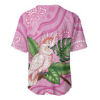 Australia Breast Cancer Awareness Baseball Jersey Pink Cockatoo Ribbon Aboriginal Dot Art
