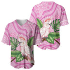 Australia Breast Cancer Awareness Baseball Jersey Pink Cockatoo Ribbon Aboriginal Dot Art