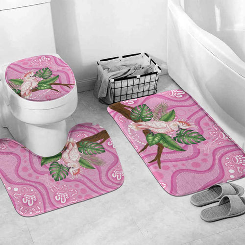Australia Breast Cancer Awareness Bathroom Set Pink Cockatoo Ribbon Aboriginal Dot Art