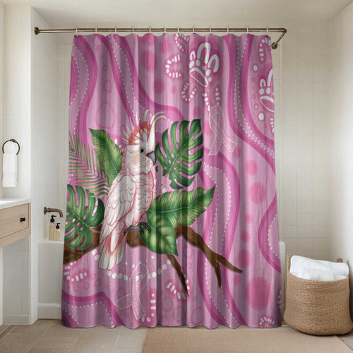 Australia Breast Cancer Awareness Bathroom Set Pink Cockatoo Ribbon Aboriginal Dot Art