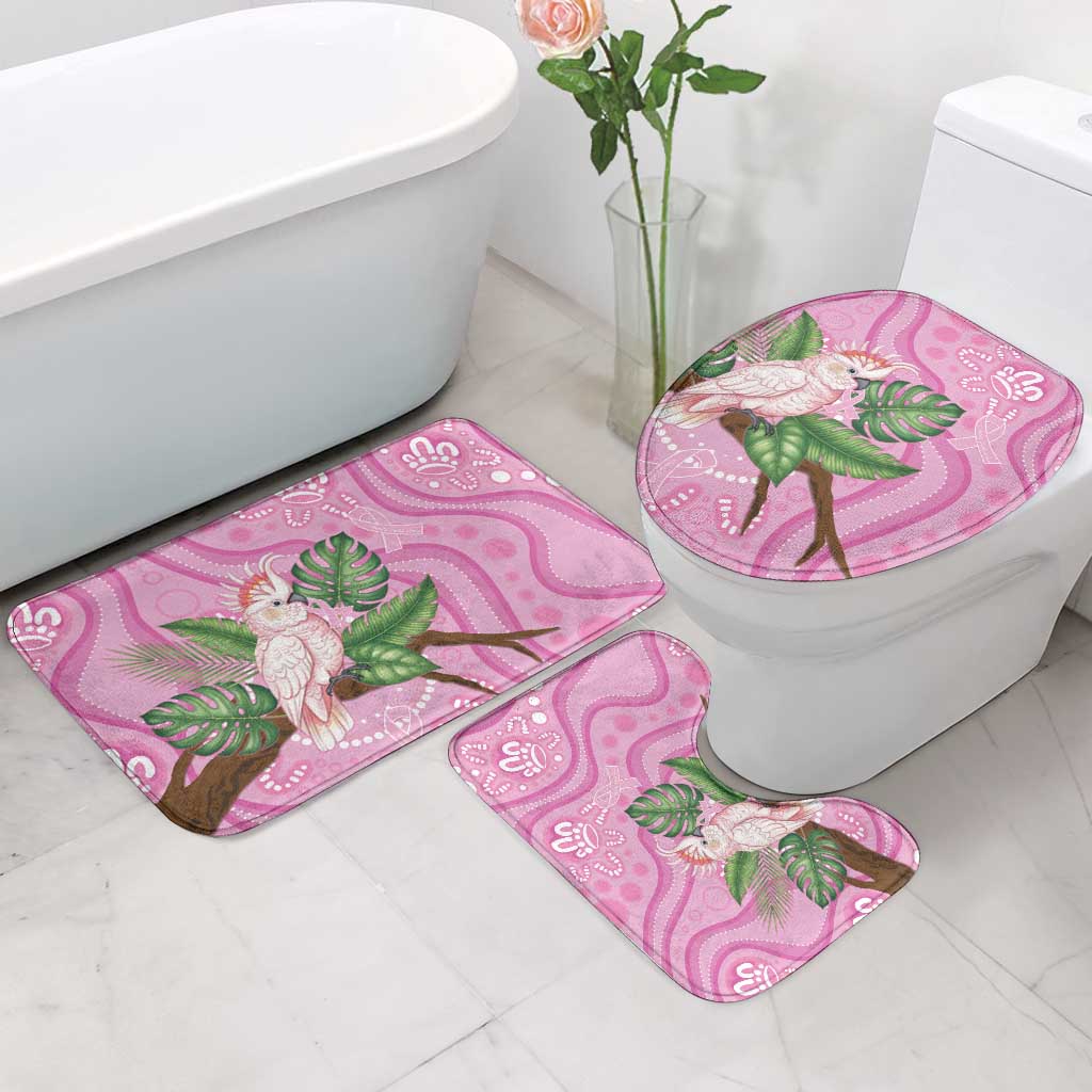 Australia Breast Cancer Awareness Bathroom Set Pink Cockatoo Ribbon Aboriginal Dot Art
