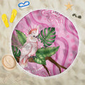 Australia Breast Cancer Awareness Beach Blanket Pink Cockatoo Ribbon Aboriginal Dot Art