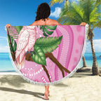 Australia Breast Cancer Awareness Beach Blanket Pink Cockatoo Ribbon Aboriginal Dot Art
