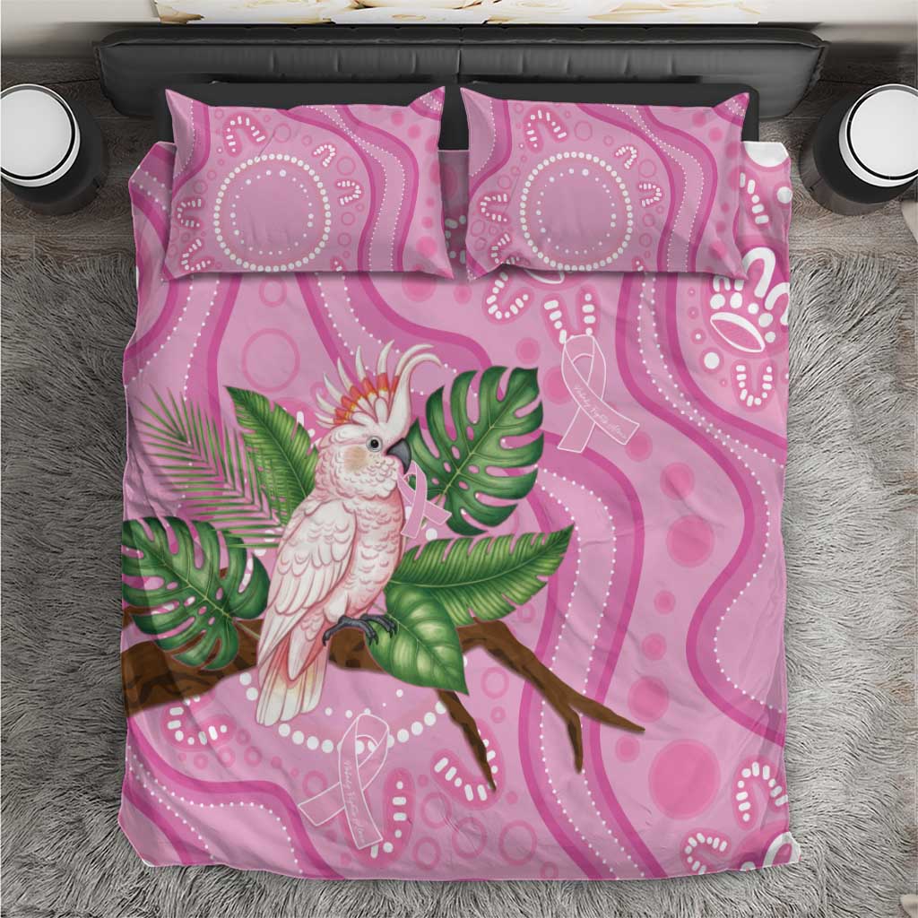 Australia Breast Cancer Awareness Bedding Set Pink Cockatoo Ribbon Aboriginal Dot Art