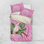 Australia Breast Cancer Awareness Bedding Set Pink Cockatoo Ribbon Aboriginal Dot Art