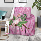 Australia Breast Cancer Awareness Blanket Pink Cockatoo Ribbon Aboriginal Dot Art