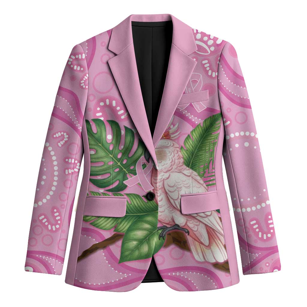 Australia Breast Cancer Awareness Blazer Pink Cockatoo Ribbon Aboriginal Dot Art