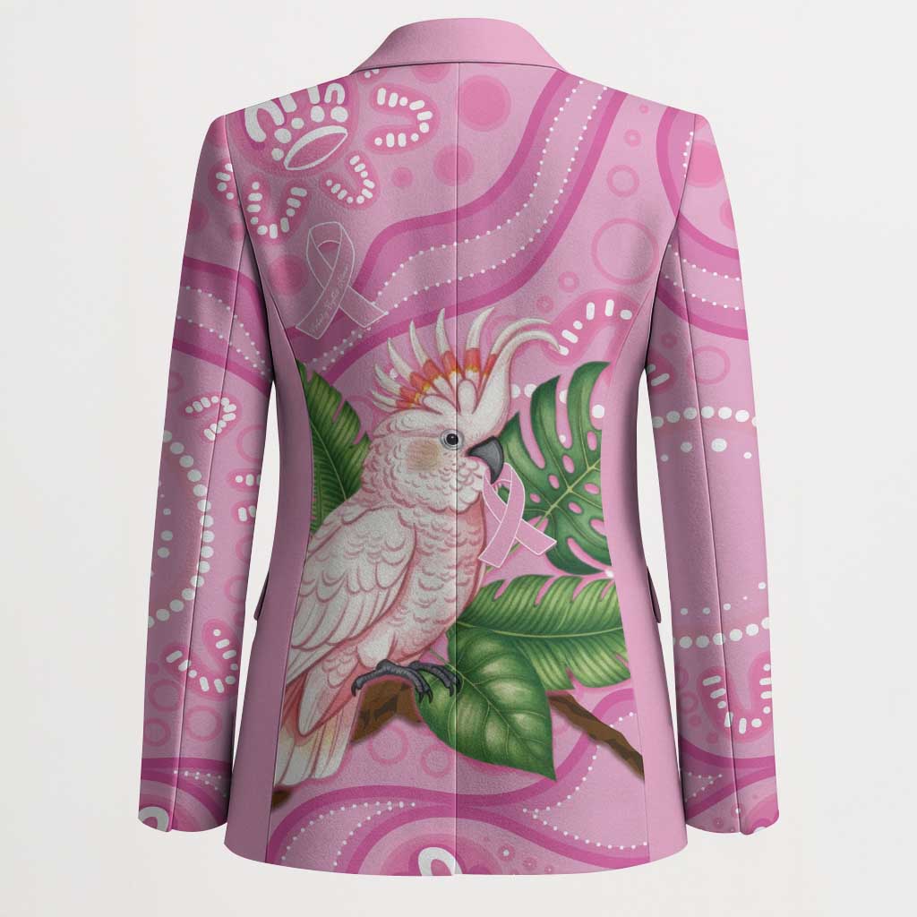 Australia Breast Cancer Awareness Blazer Pink Cockatoo Ribbon Aboriginal Dot Art