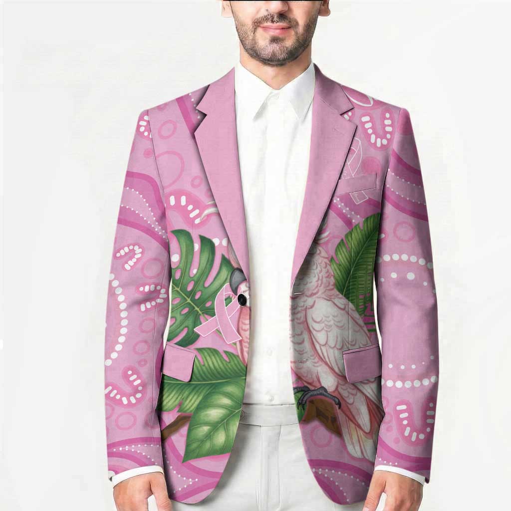 Australia Breast Cancer Awareness Blazer Pink Cockatoo Ribbon Aboriginal Dot Art
