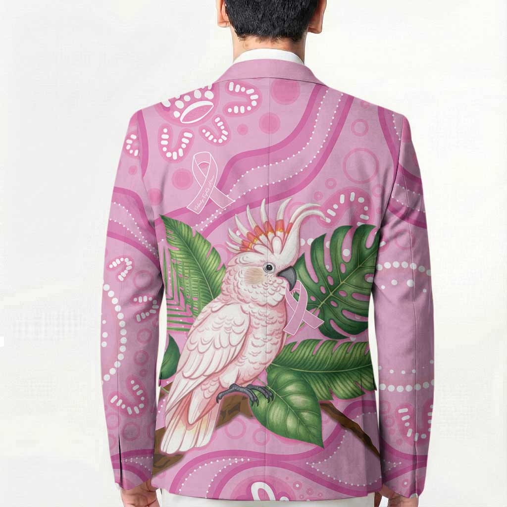 Australia Breast Cancer Awareness Blazer Pink Cockatoo Ribbon Aboriginal Dot Art