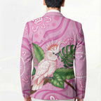 Australia Breast Cancer Awareness Blazer Pink Cockatoo Ribbon Aboriginal Dot Art
