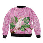 Australia Breast Cancer Awareness Bomber Jacket Pink Cockatoo Ribbon Aboriginal Dot Art