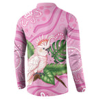 Australia Breast Cancer Awareness Button Sweatshirt Pink Cockatoo Ribbon Aboriginal Dot Art