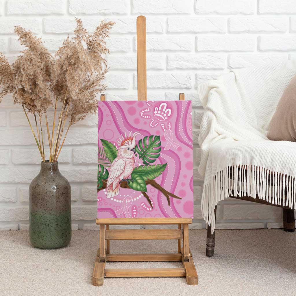 Australia Breast Cancer Awareness Canvas Wall Art Pink Cockatoo Ribbon Aboriginal Dot Art