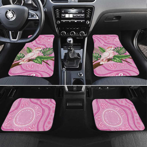 Australia Breast Cancer Awareness Car Mats Pink Cockatoo Ribbon Aboriginal Dot Art