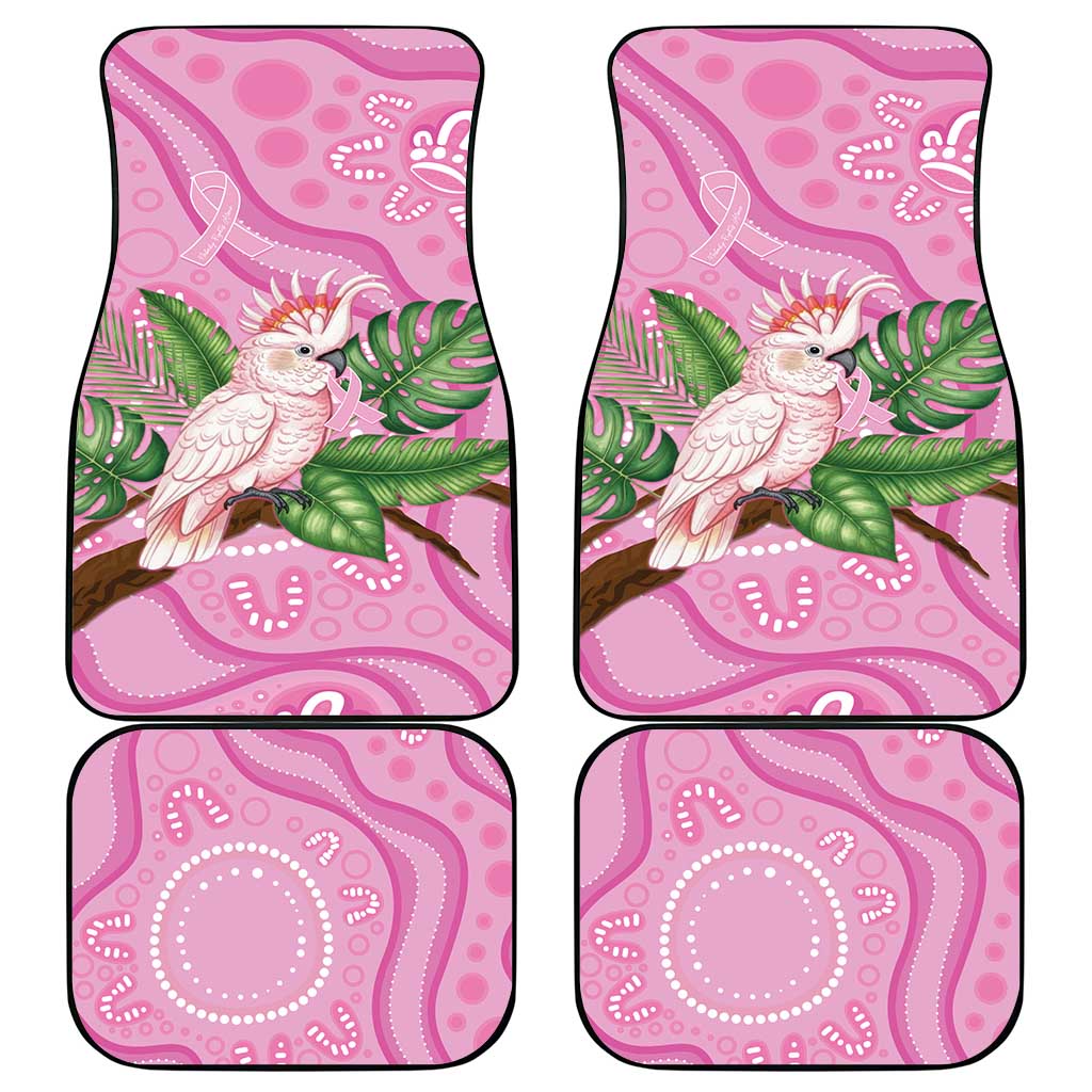 Australia Breast Cancer Awareness Car Mats Pink Cockatoo Ribbon Aboriginal Dot Art