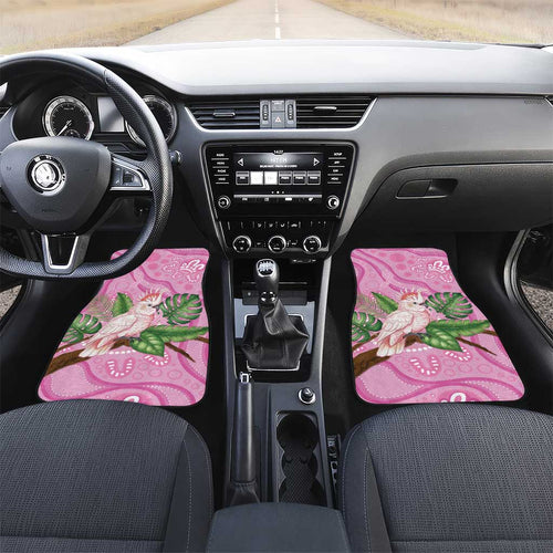 Australia Breast Cancer Awareness Car Mats Pink Cockatoo Ribbon Aboriginal Dot Art