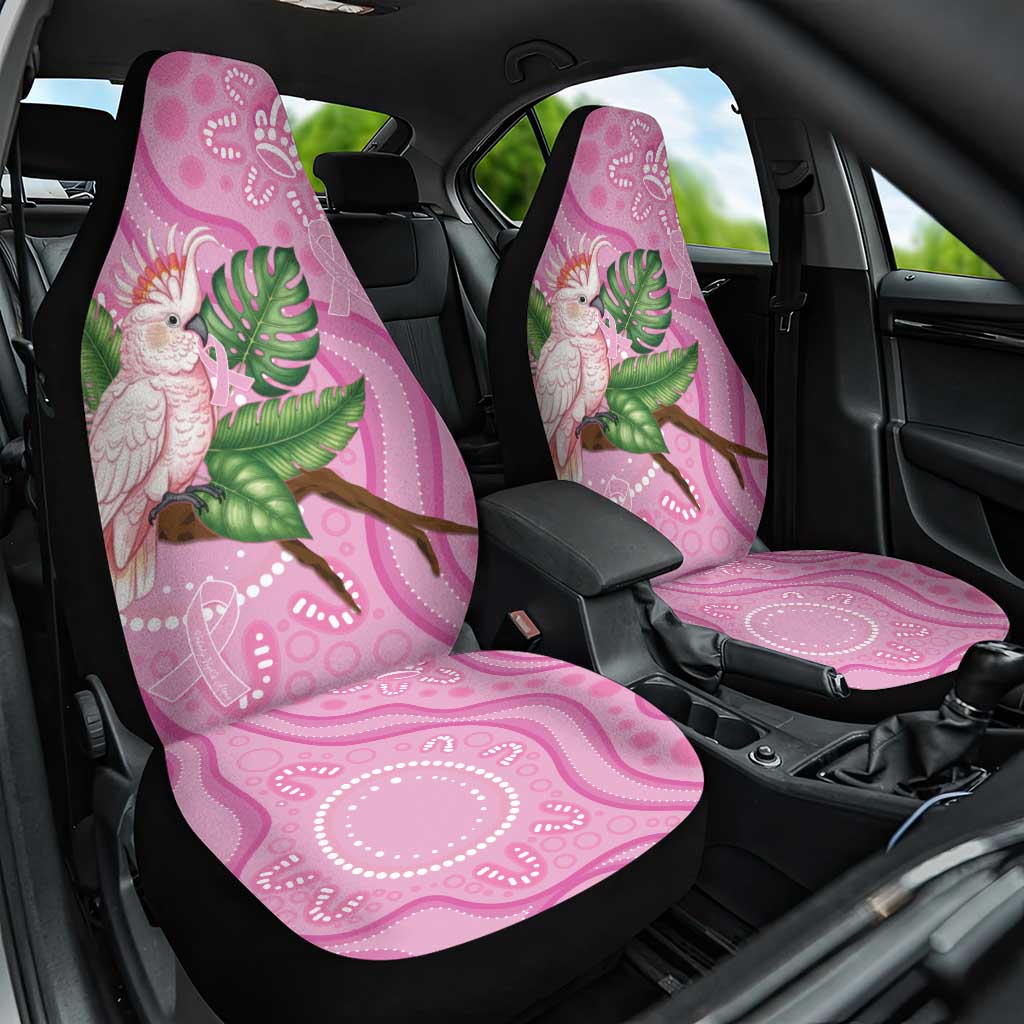 Australia Breast Cancer Awareness Car Seat Cover Pink Cockatoo Ribbon Aboriginal Dot Art