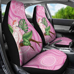 Australia Breast Cancer Awareness Car Seat Cover Pink Cockatoo Ribbon Aboriginal Dot Art