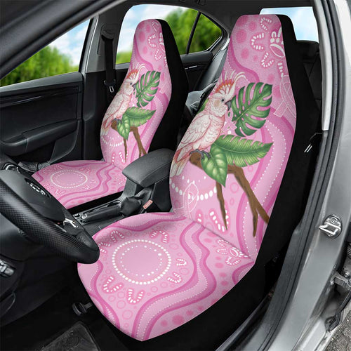 Australia Breast Cancer Awareness Car Seat Cover Pink Cockatoo Ribbon Aboriginal Dot Art